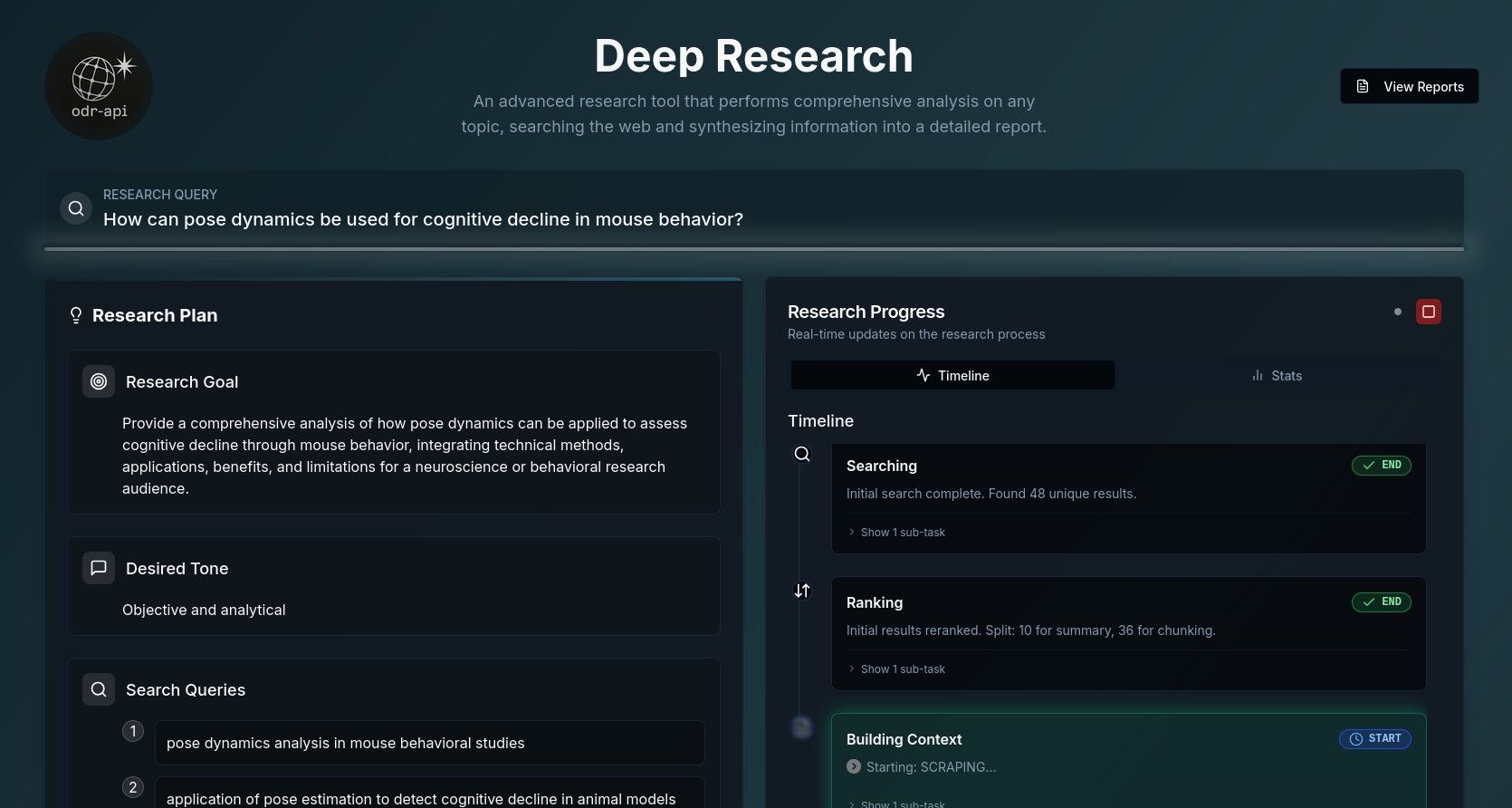 Open Deep Research Demo